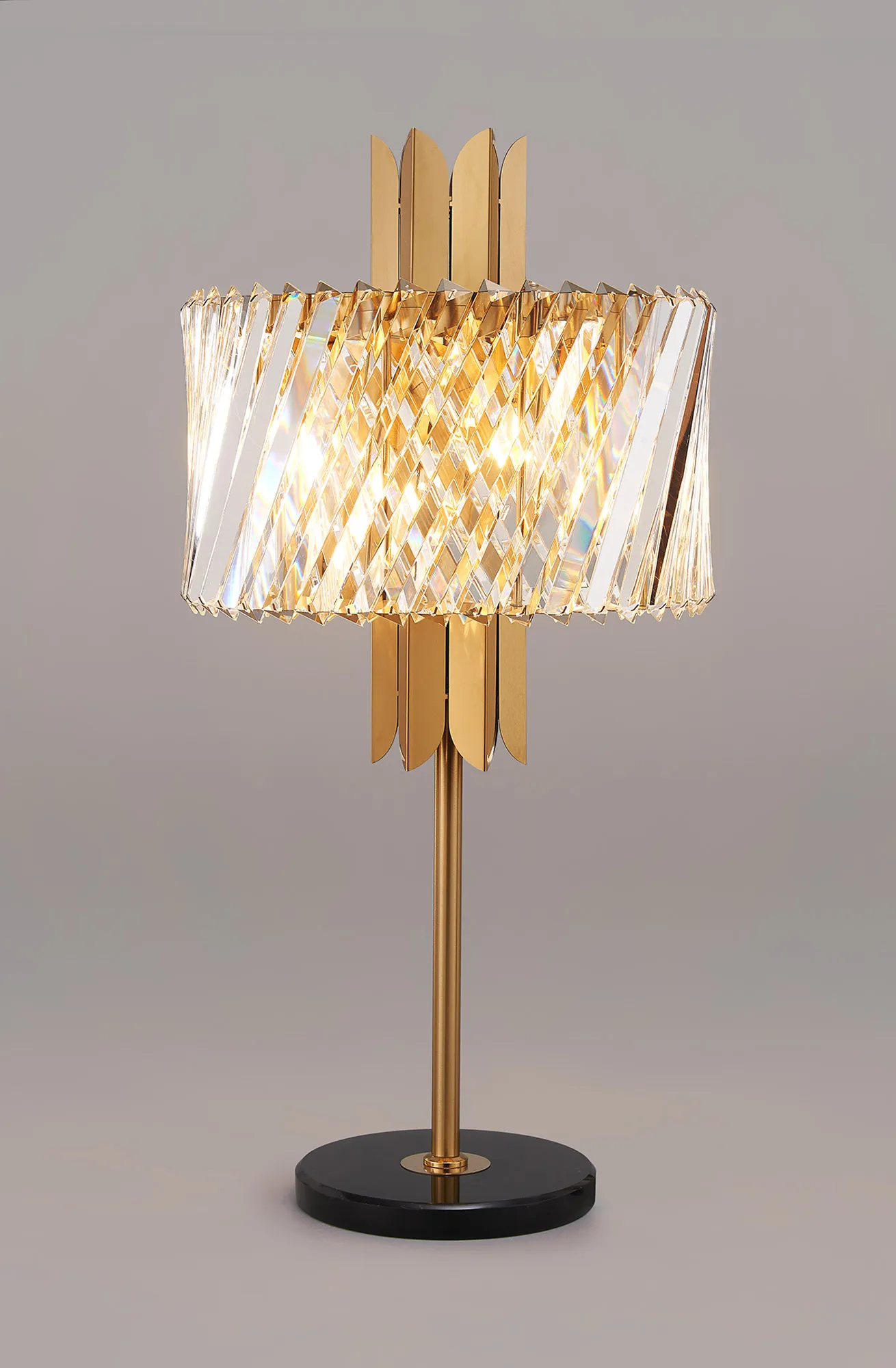 Lola Brass Crystal Table Lamps Diyas Designer Table Lamps